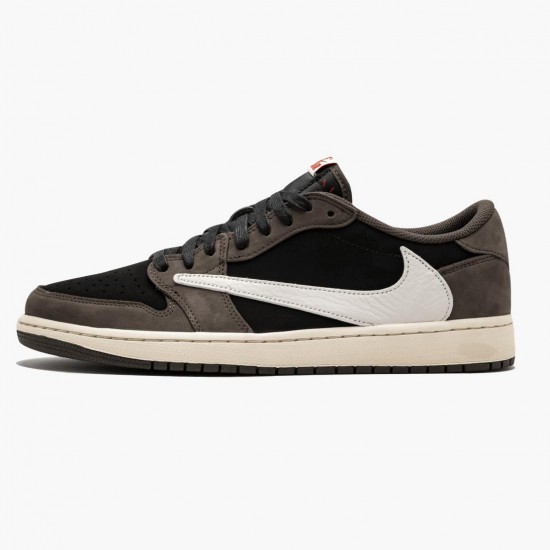 Nike Air Jordan 1 Retro Low OG SP Travis Scott Dame/Herre CQ4277 001 Sort/Sail-Dark Mocha/Universi