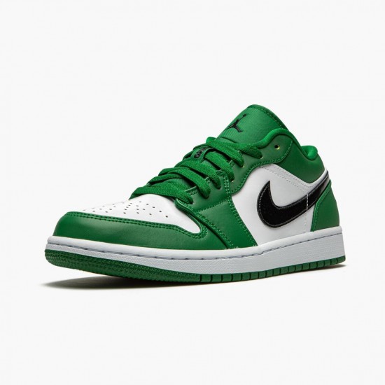 Nike Air Jordan 1 Retro Low Pine Green Dame/Herre 553558 301 Pine Grøn/Sort-Hvid