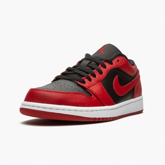 Nike Air Jordan 1 Retro Low Reverse Bred Dame/Herre 553558 606 Gym Rød/Sort-Gym Rød-Hvid