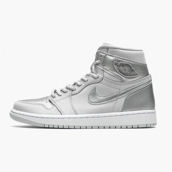 Nike Air Jordan 1 High OG CO.JP Neutral Grey Neutral Grå/Hvid-Metallic Si DC1788 029 Dame/Herre