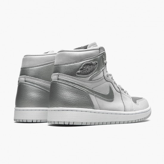 Nike Air Jordan 1 High OG CO.JP Neutral Grey Neutral Grå/Hvid-Metallic Si DC1788 029 Dame/Herre