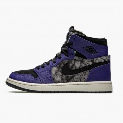 Nike Air Jordan 1 High Zoom "Air CMFT Bayou Boys" DC2133-500 Court Lilla/Sort-Electric Grøn Dame/Herre