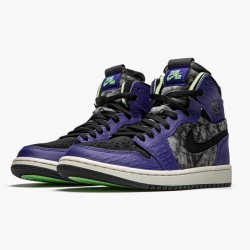 Nike Air Jordan 1 High Zoom "Air CMFT Bayou Boys" DC2133-500 Court Lilla/Sort-Electric Grøn Dame/Herre