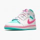 Nike Air Jordan 1 Mid Digital Pink Dame Hvid/Digital Lyserød-Aurora Gree 555112 102