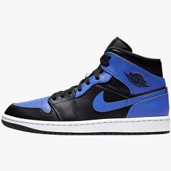 Nike Air Jordan 1 Mid "Hyper Royal" Tumbled Leather 554724-077 Dame/Herre