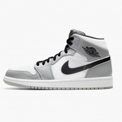 Nike Air Jordan 1 Mid "Light Smoke Grey" Light Smoke Grå/Sort-Hvid 554724 092 Dame/Herre 