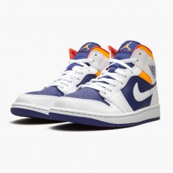 Nike Air Jordan 1 Mid "Royal Blue Laser Orange" Dame/Herre 554724 131