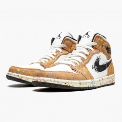 Nike Air Jordan 1 Mid SE "Brushstroke" DA8005 100 Dame/Herre