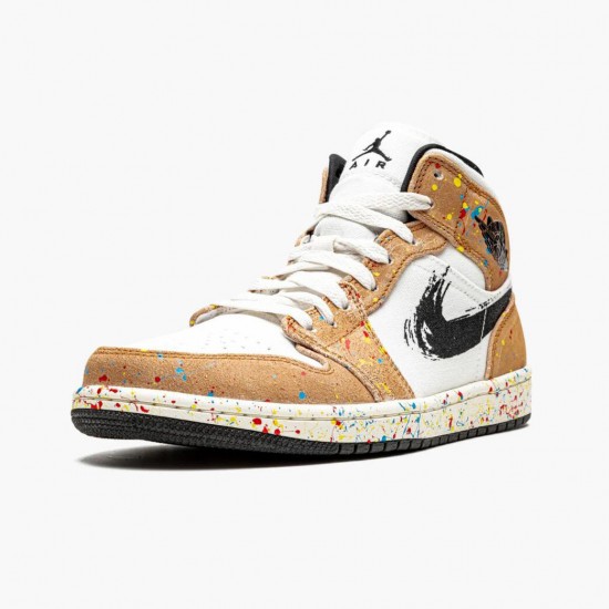 Nike Air Jordan 1 Mid SE Brushstroke DA8005 100 Dame/Herre