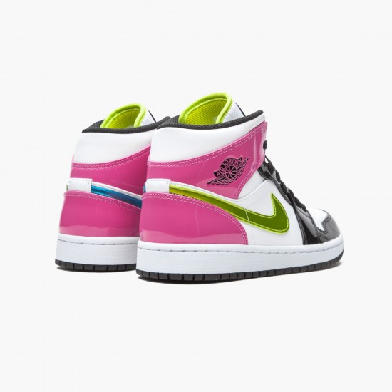 Nike Air Jordan 1 Mid Hvid Sort Cyber Pink CZ9834 100