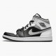 Nike Air Jordan 1 Mid White Shadow Dame/Herre Sort/Hvid-Lt Smoke Grå 554724 073