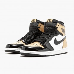 Nike Air Jordan 1 Retro "Gold Toe" Dame/Herre Sort/Metallic Guld-Summit Whi 861428 007 