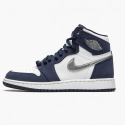 Nike Air Jordan 1 Retro High COJP "Midnight Navy" Dame/Herre Hvid/Midnight Flåde/Metallic S DC1788 100 