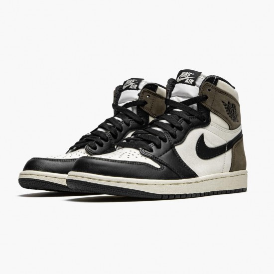 Nike Air Jordan 1 Retro High Dark Mocha Dame/Herre Sail/Dark Mocha-Sort-Sort 555088 105