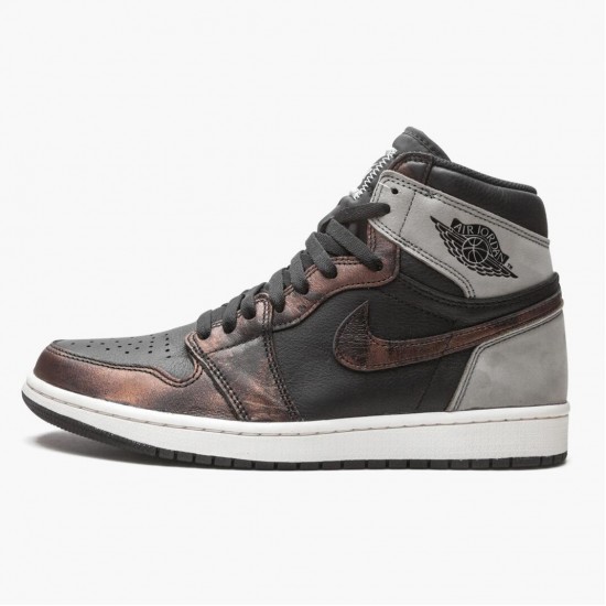 Nike Air Jordan 1 Retro High Light Army Rust Shadow Patina 555088-033 Sort/Grå-Rust Dame/Herre