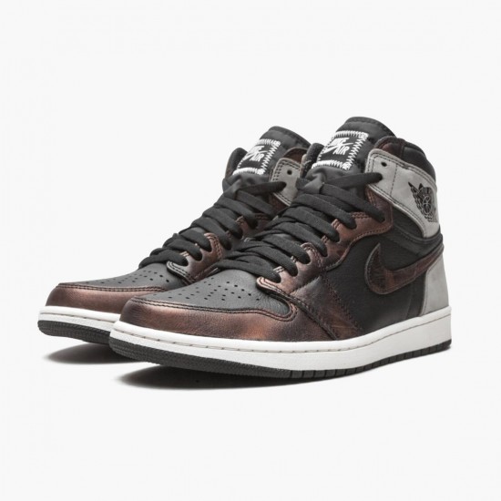 Nike Air Jordan 1 Retro High Light Army Rust Shadow Patina 555088-033 Sort/Grå-Rust Dame/Herre