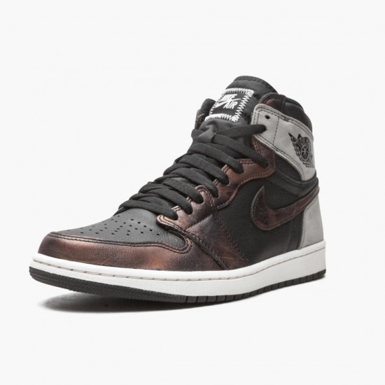 Nike Air Jordan 1 Retro High Light Army Rust Shadow Patina 555088-033 Sort/Grå-Rust Dame/Herre