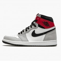 Nike Air Jordan 1 Retro High OG "Light Smoke Grey" Hvid/Sort-Light Smoke Grå-V 555088 126 Dame/Herre 