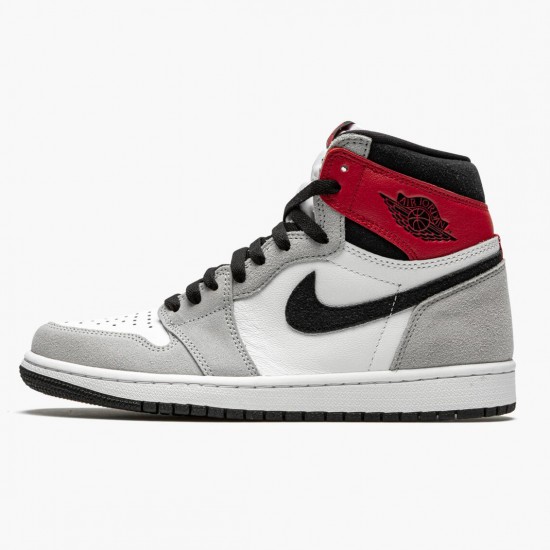 Nike Air Jordan 1 Retro High OG Light Smoke Grey Hvid/Sort-Light Smoke Grå-V 555088 126 Dame/Herre