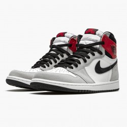 Nike Air Jordan 1 Retro High OG "Light Smoke Grey" Hvid/Sort-Light Smoke Grå-V 555088 126 Dame/Herre 