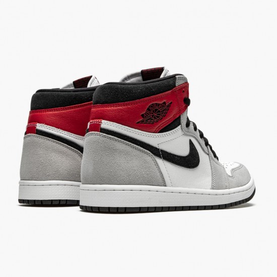 Nike Air Jordan 1 Retro High OG Light Smoke Grey Hvid/Sort-Light Smoke Grå-V 555088 126 Dame/Herre