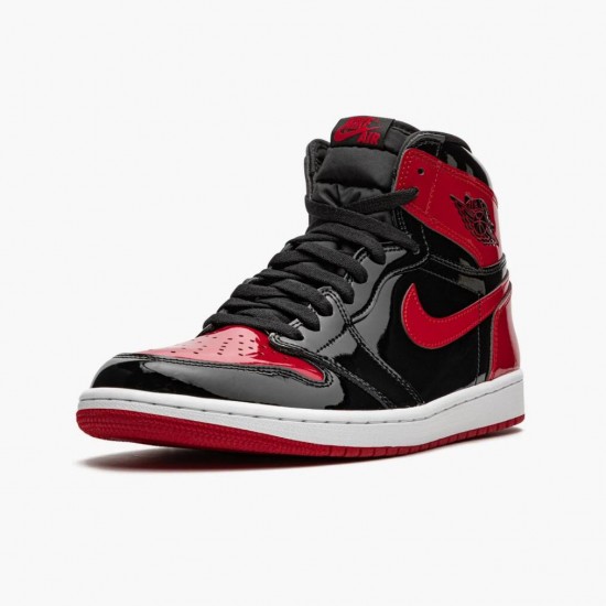 Nike Air Jordan 1 Retro High OG Patent Bred 555088 063 Dame/Herre Rød