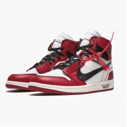 Nike Air Jordan 1 Retro High "Off-White Chicago" Dame/Herre AA3834 101 Hvid/Sort-Varsity Rød