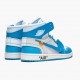 Nike Air Jordan 1 Retro High Off-White University Blue Dame/Herre AQ0818 148 Hvid/Dark Powder Blå-Cone