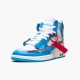 Nike Air Jordan 1 Retro High Off-White University Blue Dame/Herre AQ0818 148 Hvid/Dark Powder Blå-Cone