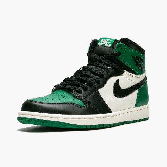 Nike Air Jordan 1 Retro High Pine Green Dame/Herre 555088 302 Pine Grøn/Sort-Sail