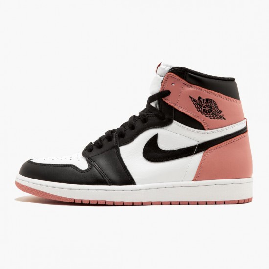 Nike Air Jordan 1 Retro High Rust Pink Dame/Herre Hvid/Sort-Rust Lyserød 861428 101