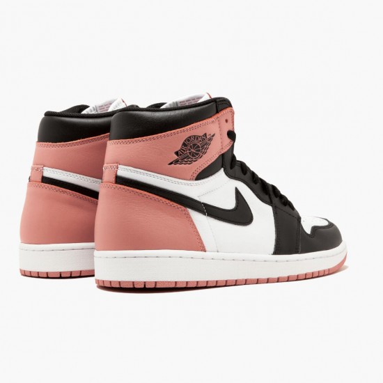 Nike Air Jordan 1 Retro High Rust Pink Dame/Herre Hvid/Sort-Rust Lyserød 861428 101