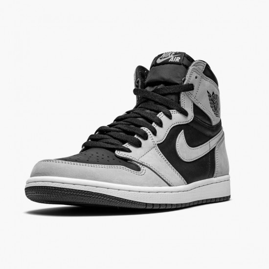 Nike Air Jordan 1 Retro High Shadow 2.0 555088-035 Sort/Hvid-Light Smoke Grå Dame/Herre