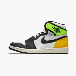 Nike Air Jordan 1 Retro High Hvid Sort "Volt University Gold" 555088 118