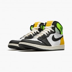 Nike Air Jordan 1 Retro High Hvid Sort "Volt University Gold" 555088 118