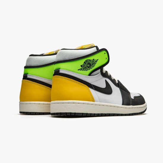 Nike Air Jordan 1 Retro High Hvid Sort Volt University Gold 555088 118