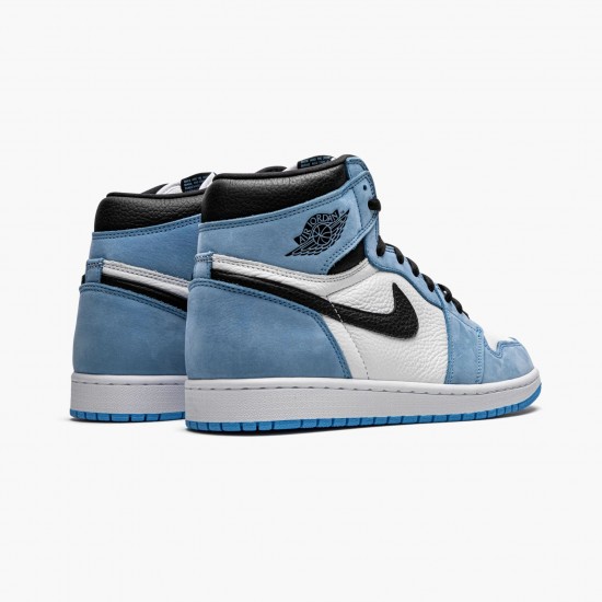 Nike Air Jordan 1 Retro High Hvid University Blue Sort 555088 134