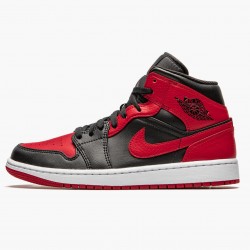 Nike Air Jordan 1 Mid Banned (2020) 554724 074 Sort/University Rød-Sort-Whi Dame/Herre 