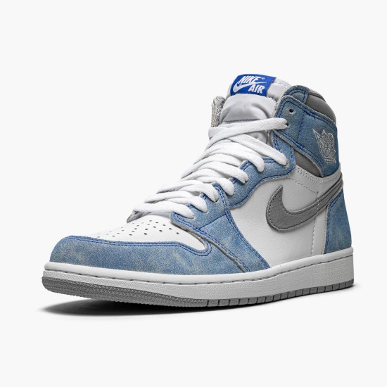 Nike Air Jordan 1 Retro High OG Hyper Royal 555088 402 Hyper Royal/Light Smoke Grå-W Dame/Herre