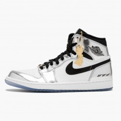 Nike Air Jordan 1 Retro High "Think 16" AQ7476-016 Chrome/Sort-Hvid-Turbo Grøn Dame/Herre 