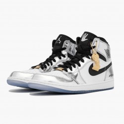 Nike Air Jordan 1 Retro High "Think 16" AQ7476-016 Chrome/Sort-Hvid-Turbo Grøn Dame/Herre 