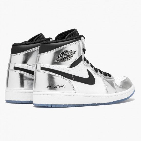 Nike Air Jordan 1 Retro High Think 16 AQ7476-016 Chrome/Sort-Hvid-Turbo Grøn Dame/Herre