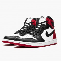 Nike Air Jordan 1 High OG "Satin Black Toe" Sort/Sort-Hvid-Varsity Rød CD0461 016 Dame/Herre 