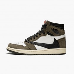 Nike Air Jordan 1 High OG TS SP "Travis Scott" Sail/Dark Mocha-University Rød CD4487 100 Dame/Herre