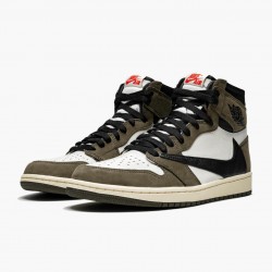 Nike Air Jordan 1 High OG TS SP "Travis Scott" Sail/Dark Mocha-University Rød CD4487 100 Dame/Herre