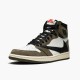 Nike Air Jordan 1 High OG TS SP Travis Scott Sail/Dark Mocha-University Rød CD4487 100 Dame/Herre