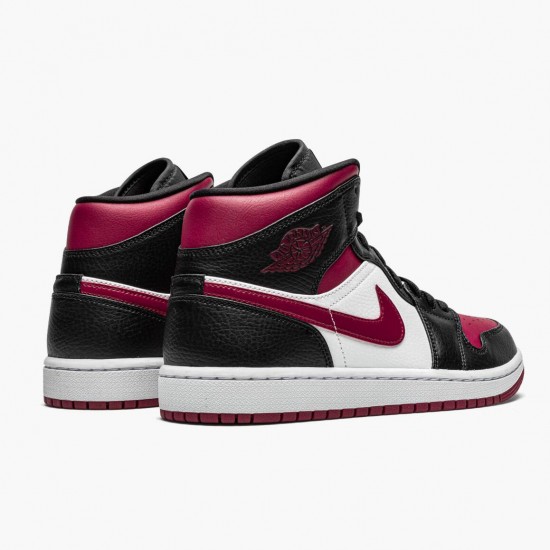 Nike Air Jordan 1 Mid Bred Toe Sort/Gym Rød-Hvid 554724 066