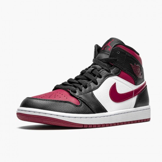 Nike Air Jordan 1 Mid Bred Toe Sort/Gym Rød-Hvid 554724 066