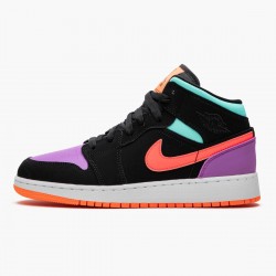 Nike Air Jordan 1 Mid "Candy" Sort/Total Orange 554725 083 Dame/Herre 