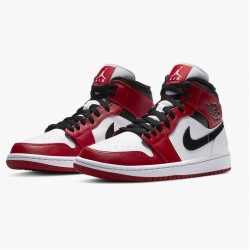 Nike Air Jordan 1 Mid "Chicago 2020" Hvid/Gym Rød-Sort 554724 173 Dame/Herre